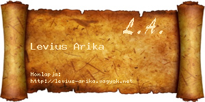 Levius Arika névjegykártya